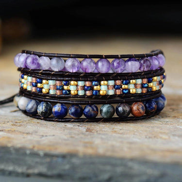 Acknowledging Triple Amethyst Wrap Bracelet-Your Soul Place